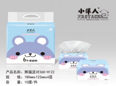 小洋人熊貓派對抽紙|河北面巾紙廠家|保定抽紙廠家|